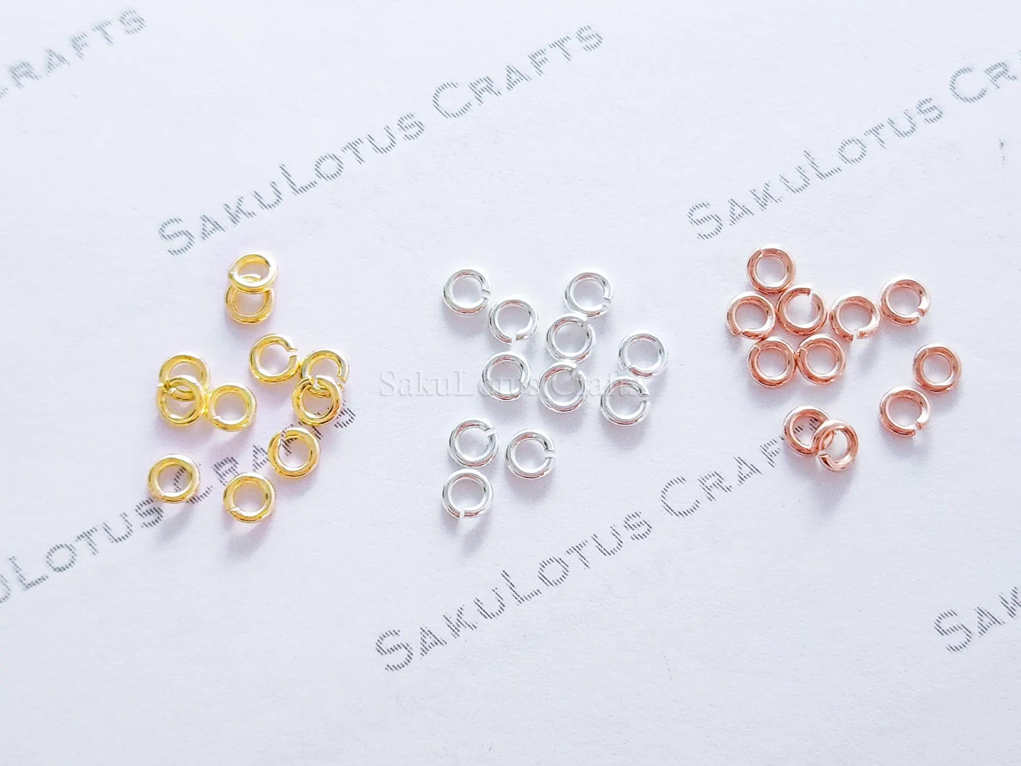 20ga 3.5mm Solid 925 Sterling Silver Open Jump Rings • 18K Gold Rose Vermeil • Jewelry Making Supplies