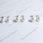 Freshwater Pearl Stud Earrings • 2mm 3mm 4mm 5mm 6mm 8mm 8.5mm • White Peach Pink Lavender Mauve • 925 Sterling Silver