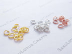 4.5mm, 5mm Solid 925 Sterling Silver Round Open Jump Rings • 18k Yellow & Rose Gold Vermeil