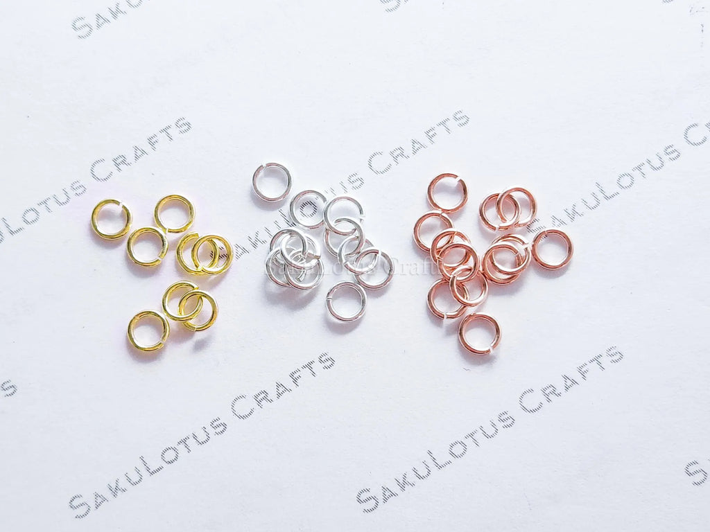 4.5mm, 5mm Solid 925 Sterling Silver Round Open Jump Rings • 18k Yellow & Rose Gold Vermeil