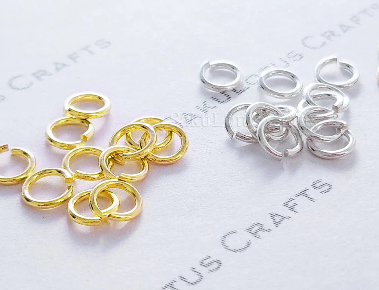 4.5mm, 5mm Solid 925 Sterling Silver Round Open Jump Rings • 18k Yellow & Rose Gold Vermeil