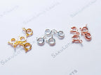 925 Sterling Silver Spring Clasps • 5.5mm Open Ring Connector • Gold Rose Vermeil • Jewelry Making Supplies