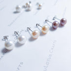 Freshwater Pearl Stud Earrings • 2mm 3mm 4mm 5mm 6mm 8mm 8.5mm • White Peach Pink Lavender Mauve • 925 Sterling Silver