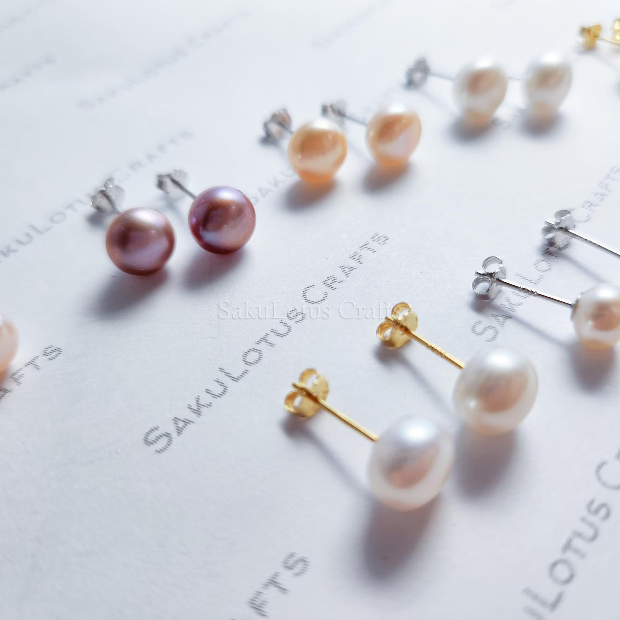 Freshwater Pearl Stud Earrings • 2mm 3mm 4mm 5mm 6mm 8mm 8.5mm • White Peach Pink Lavender Mauve • 925 Sterling Silver