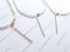 Natural Genuine Freshwater 3mm White Rice Pearl Necklace Bracelet Stainless Steel 18k Gold Rose Gold Lobster Clasp Extender