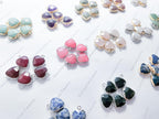 RESTOCK Small Natural Crystal Heart Pendant • Gold Silver Edge • Semi-Precious Gemstone Charm • Jewelry Making Supplies