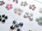 RESTOCK Small Natural Crystal Heart Pendant • Gold Silver Edge • Semi-Precious Gemstone Charm • Jewelry Making Supplies