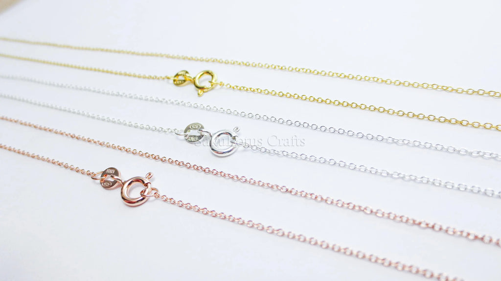 14–24" 18K Rose Gold Vermeil 925 Sterling Silver Delicate Cable Chain Necklace • 1x1.5mm Spring Clasp