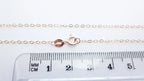 14–24" Solid 925 Sterling Silver Rose Gold Vermeil Flat Cable Chain Necklace • 1.6x2.1mm Spring Clasp