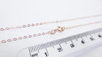 14–24" Solid 925 Sterling Silver Rose Gold Vermeil Flat Cable Chain Necklace • 1.6x2.1mm Spring Clasp