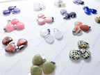 RESTOCK Natural Crystal Heart Pendant • 16mm Gemstone Charm • Silver Gold Rose Gold Stainless Steel • Jewelry Making Supplies