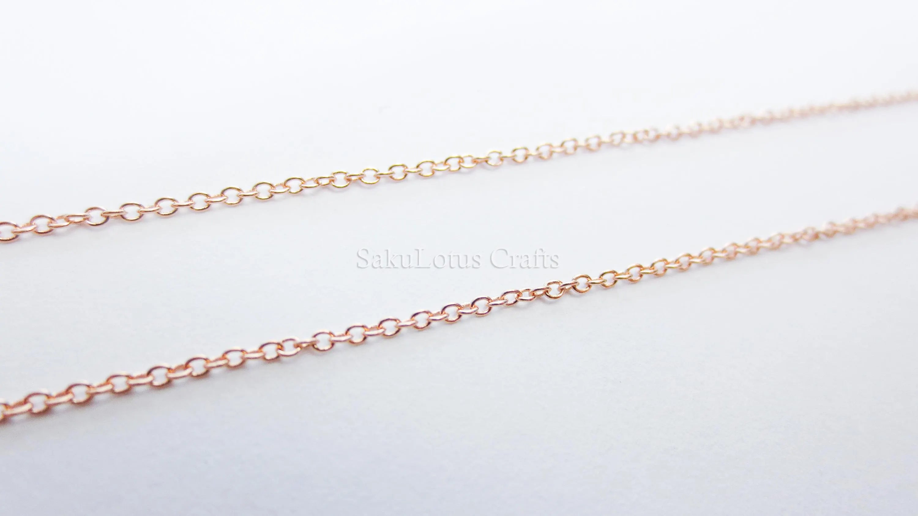 14–24" 18K Rose Gold Vermeil 925 Sterling Silver Delicate Cable Chain Necklace • 1x1.5mm Spring Clasp