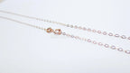 14–24" Solid 925 Sterling Silver Rose Gold Vermeil Flat Cable Chain Necklace • 1.6x2.1mm Spring Clasp