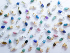 Small Natural Crystal Point Pendant • Gold Rose Silver Plated • Petite Stone Charm • Jewelry Making Supplies DIY