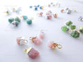 6-10mm Tiny Raw Natural Nugget Gemstone Pendant • 925 Sterling Silver & 18k Rose Gold Vermeil