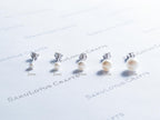 Freshwater Pearl Stud Earrings • 2mm 3mm 4mm 5mm 6mm 8mm 8.5mm • White Peach Pink Lavender Mauve • 925 Sterling Silver