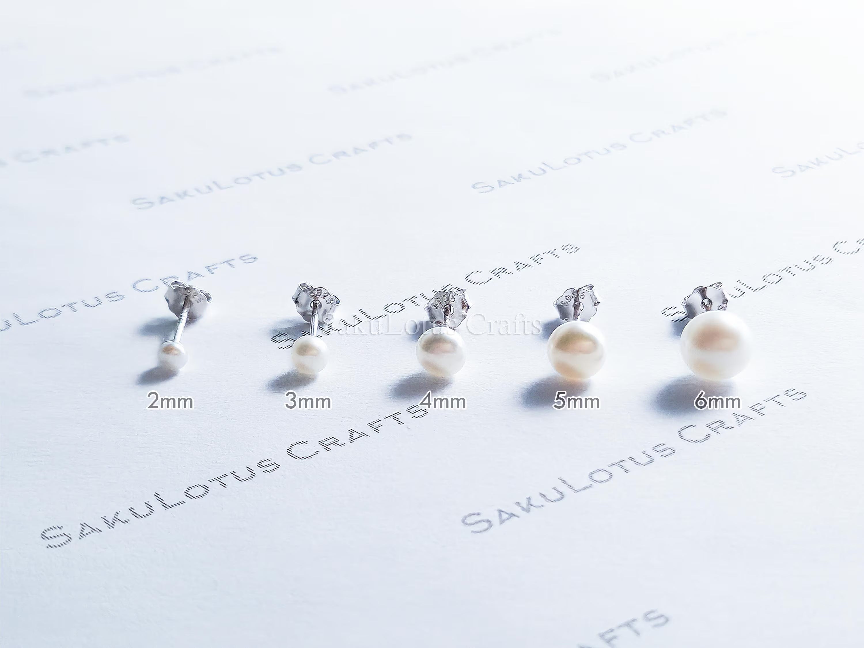 Freshwater Pearl Stud Earrings • 2mm 3mm 4mm 5mm 6mm 8mm 8.5mm • White Peach Pink Lavender Mauve • 925 Sterling Silver