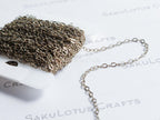 17.25" Oxidized 925 Sterling Silver Cable Chain • 1.5x2.0mm Flat Links • Jewelry Making Chain