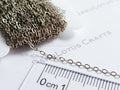 17.25" Oxidized 925 Sterling Silver Cable Chain • 1.5x2.0mm Flat Links • Jewelry Making Chain