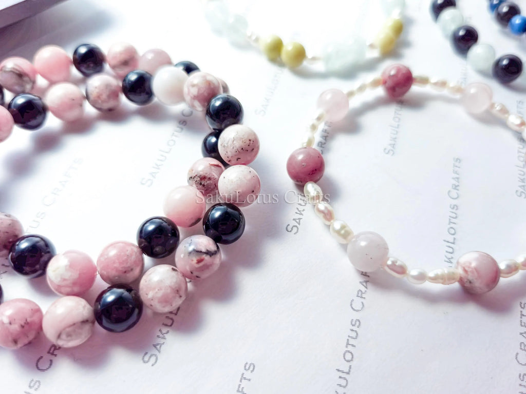 Natural Gemstone Stretch Bracelets • Freshwater Pearl Accents • Wholesale Crystal Jewelry • Resale Gift DIY Craft
