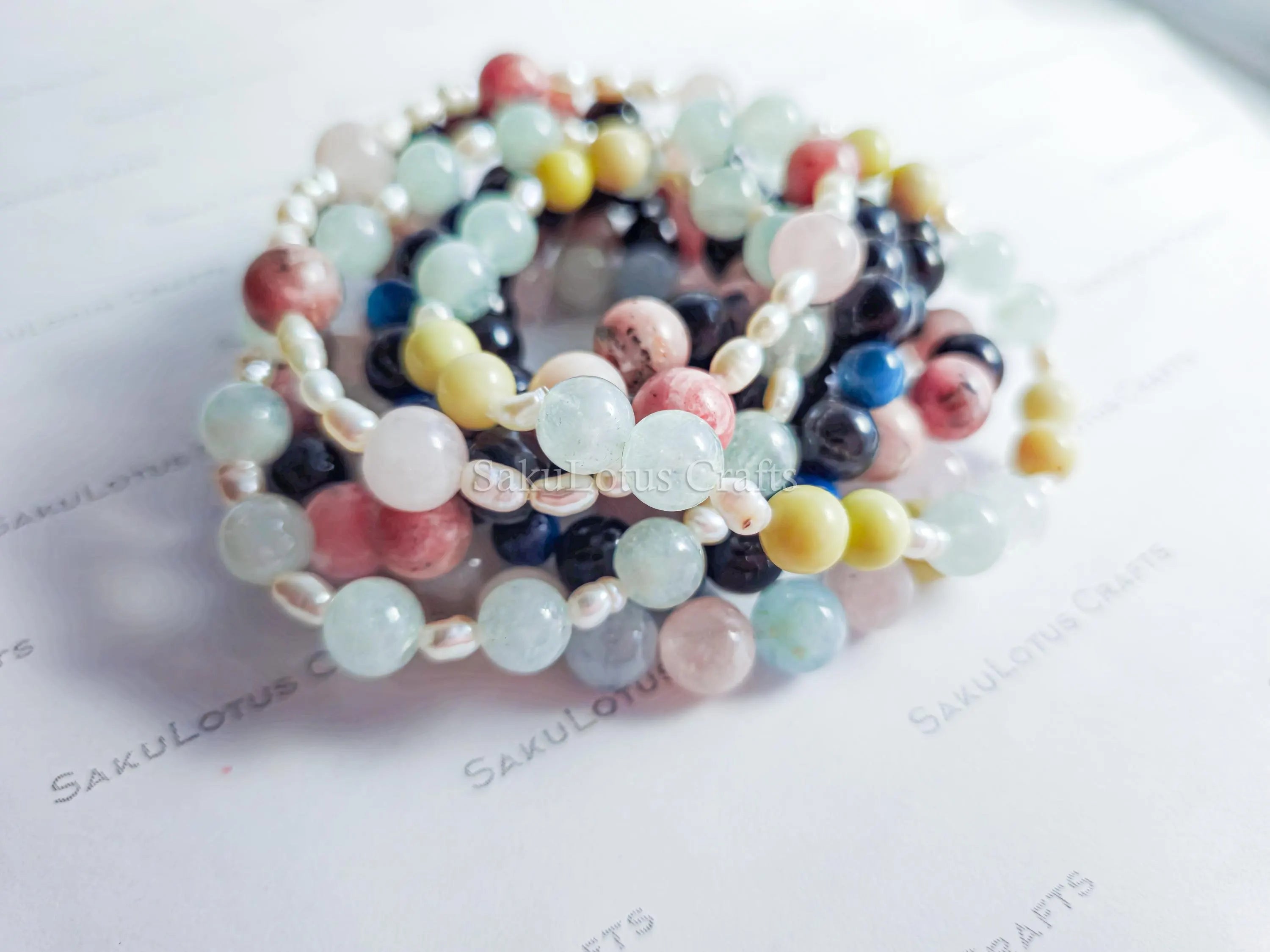 Natural Gemstone Stretch Bracelets • Freshwater Pearl Accents • Wholesale Crystal Jewelry • Resale Gift DIY Craft