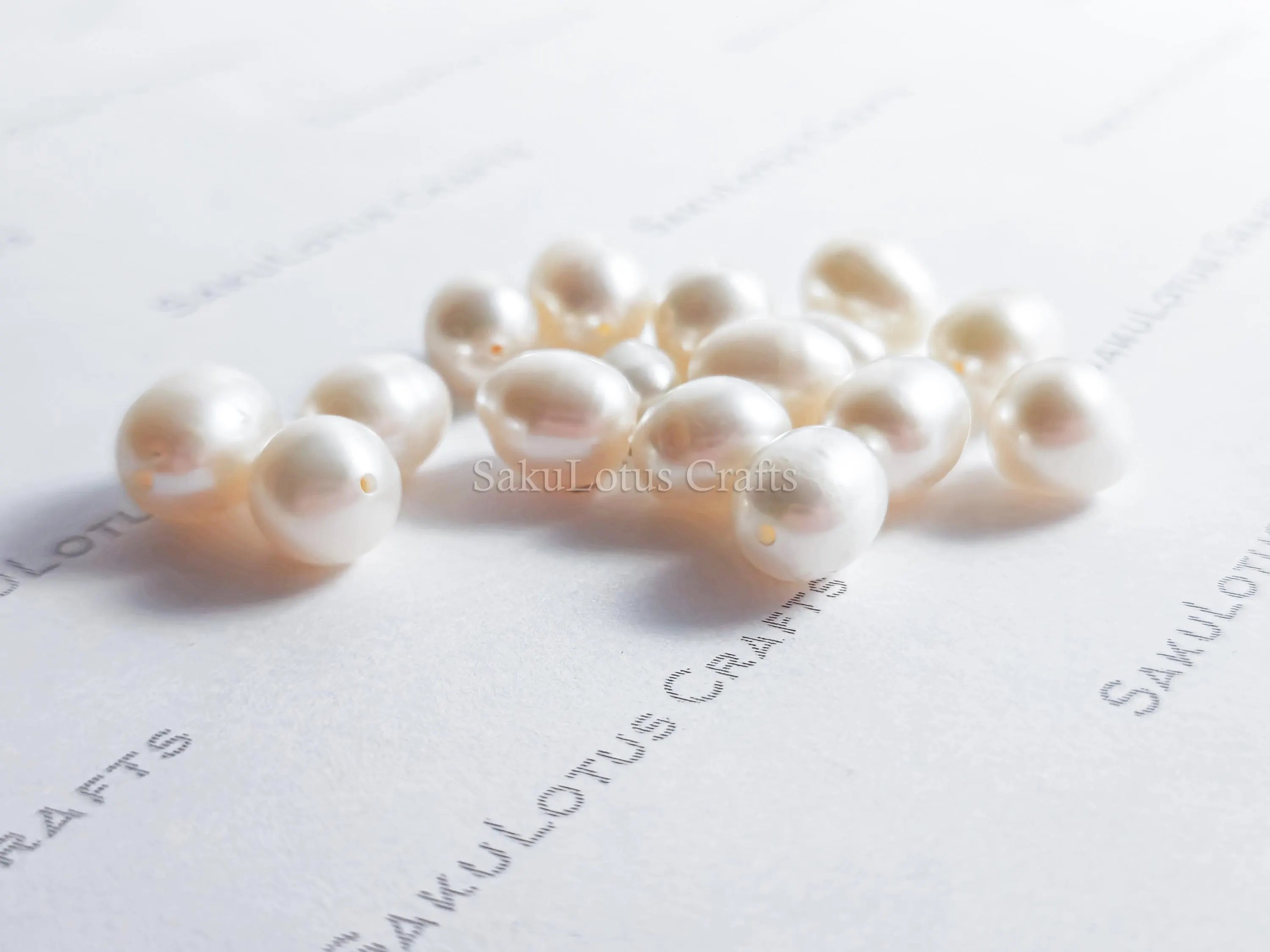 9–10mm Natural Freshwater Pearls • AA AAA Oval Rice Creamy White • Loose Pearl Beads • Jewelry Making Supplies