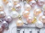 9-10mm Freshwater Pearl Pendant • 925 Sterling Silver Flower Cap Bail • White Peach Purple • Gold Rose Vermeil
