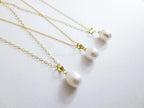 9-10mm Freshwater Pearl Pendant • 925 Sterling Silver Flower Cap Bail • White Peach Purple • Gold Rose Vermeil