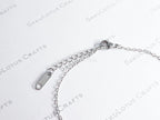 Dainty 5 Stone Natural Gemstone Bracelet • 6mm Beads • Stainless Steel Chain • Silver or 18K Gold • 7.5" + Extender