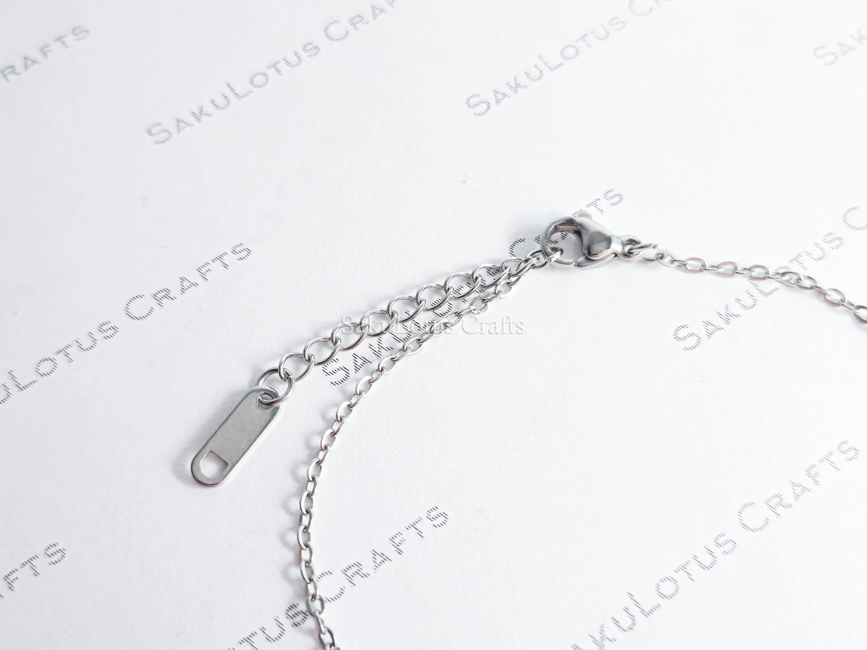 Dainty 5 Stone Natural Gemstone Bracelet • 6mm Beads • Stainless Steel Chain • Silver or 18K Gold • 7.5" + Extender