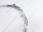 Natural Freshwater Pearl Bracelet • 6" Chunky Stainless Steel Chain • 18K Gold or Silver Finish • Adjustable Extender