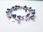 Deep Plum Mauve Midnight Blue Swarovski Cluster Bracelet • 925 Sterling Silver • 1127 Designs