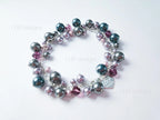 Deep Plum Mauve Midnight Blue Swarovski Cluster Bracelet • 925 Sterling Silver • 1127 Designs