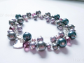 Deep Plum Mauve Midnight Blue Swarovski Cluster Bracelet • 925 Sterling Silver • 1127 Designs