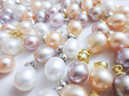 9-10mm Freshwater Pearl Pendant • 925 Sterling Silver Flower Cap Bail • White Peach Purple • Gold Rose Vermeil