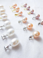 9-10mm Freshwater Pearl Pendant • 925 Sterling Silver Flower Cap Bail • White Peach Purple • Gold Rose Vermeil