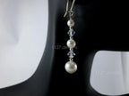 Swarovski White Pearl & Crystal Drop Earrings • 925 Sterling Silver • 6cm Dangle • 1127 Designs