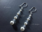 Elegant Long Pearl Drop Earrings • Handmade 925 Sterling Silver 6cm Dangle • Swarovski Crystal & Ivory Pearl • 1127 Designs