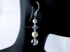 Sterling Silver Drop Earrings • Swarovski Pearl & Crystal • 4.75cm French Hook Dangle • 1127 Designs