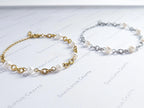 Natural Freshwater Pearl Bracelet • 6" Chunky Stainless Steel Chain • 18K Gold or Silver Finish • Adjustable Extender