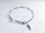 Natural Freshwater Pearl Bracelet • 6" Chunky Stainless Steel Chain • 18K Gold or Silver Finish • Adjustable Extender