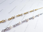 Natural Freshwater Pearl Bracelet • 6" Chunky Stainless Steel Chain • 18K Gold or Silver Finish • Adjustable Extender