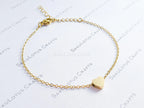 Heart Chain Bracelet or Necklace • Gold Silver Rose Stainless Steel • 3D Puffed Heart • Adjustable Length