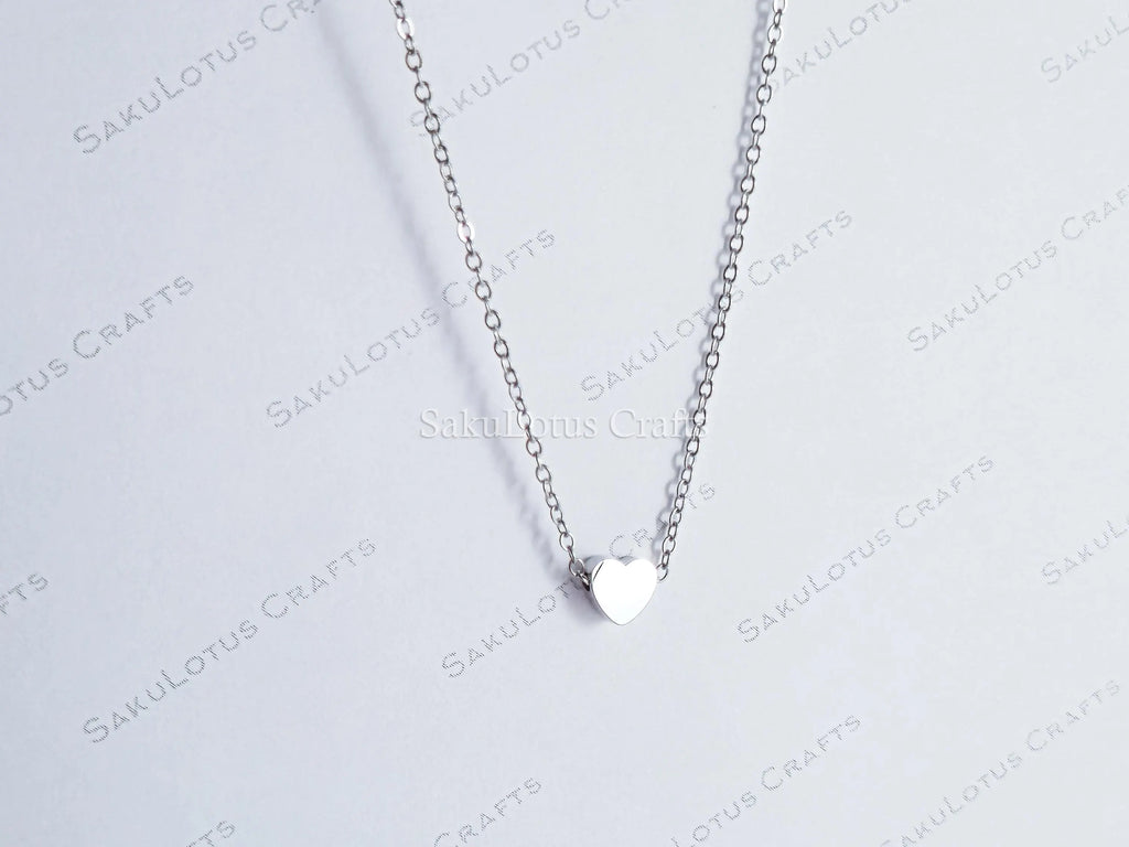 Heart Chain Bracelet or Necklace • Gold Silver Rose Stainless Steel • 3D Puffed Heart • Adjustable Length