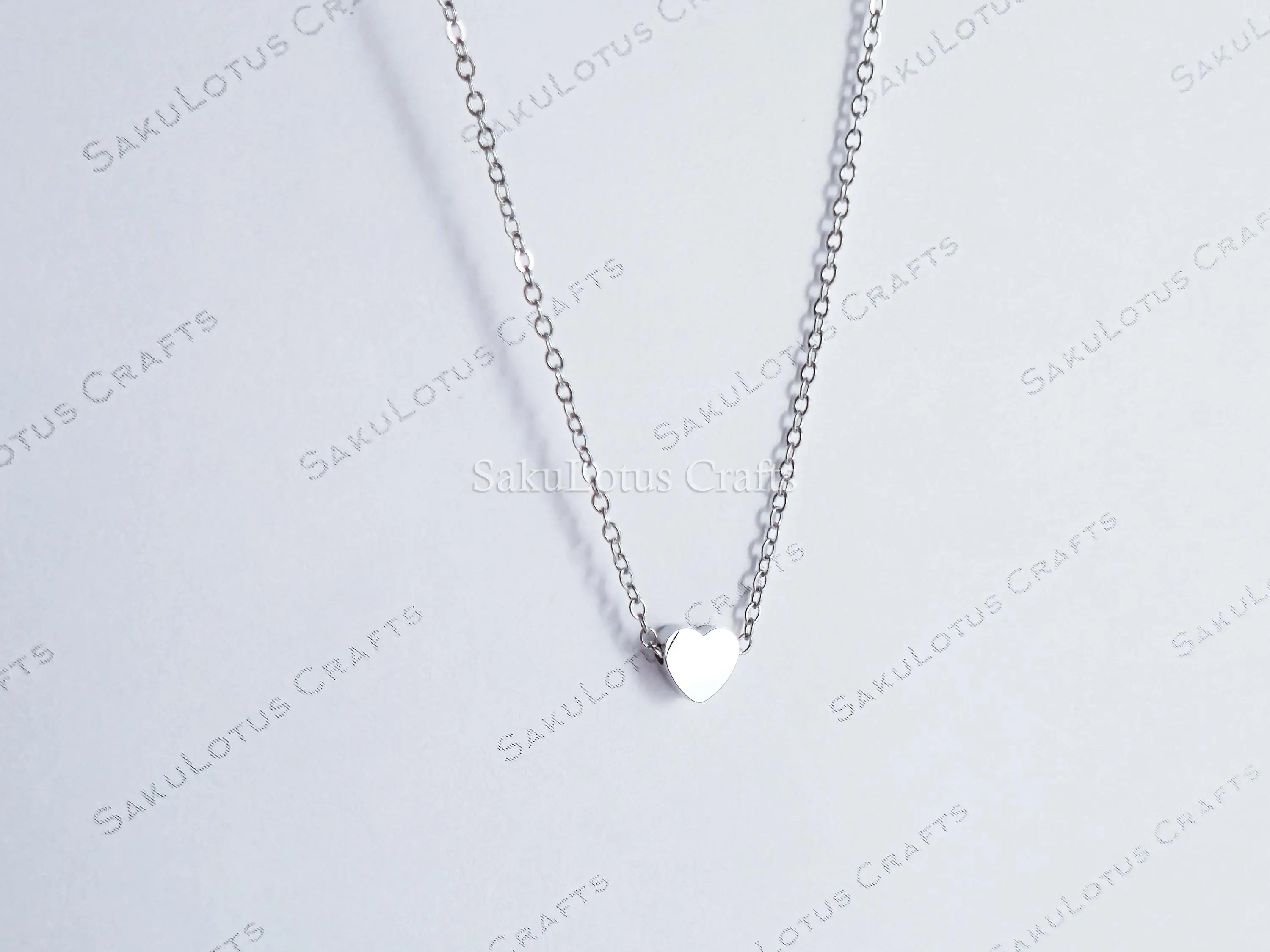 Heart Chain Bracelet or Necklace • Gold Silver Rose Stainless Steel • 3D Puffed Heart • Adjustable Length