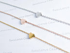 Heart Chain Bracelet or Necklace • Gold Silver Rose Stainless Steel • 3D Puffed Heart • Adjustable Length