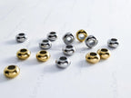 8mm Stainless Steel Rondelle Stopper Beads • Silver or 18K Gold • Silicone-Lined Spacers • Jewelry Making Supplies