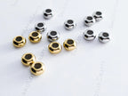 8mm Stainless Steel Rondelle Stopper Beads • Silver or 18K Gold • Silicone-Lined Spacers • Jewelry Making Supplies