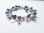 Deep Plum Mauve Midnight Blue Swarovski Cluster Bracelet • 925 Sterling Silver • 1127 Designs