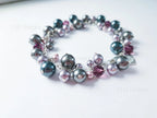 Deep Plum Mauve Midnight Blue Swarovski Cluster Bracelet • 925 Sterling Silver • 1127 Designs
